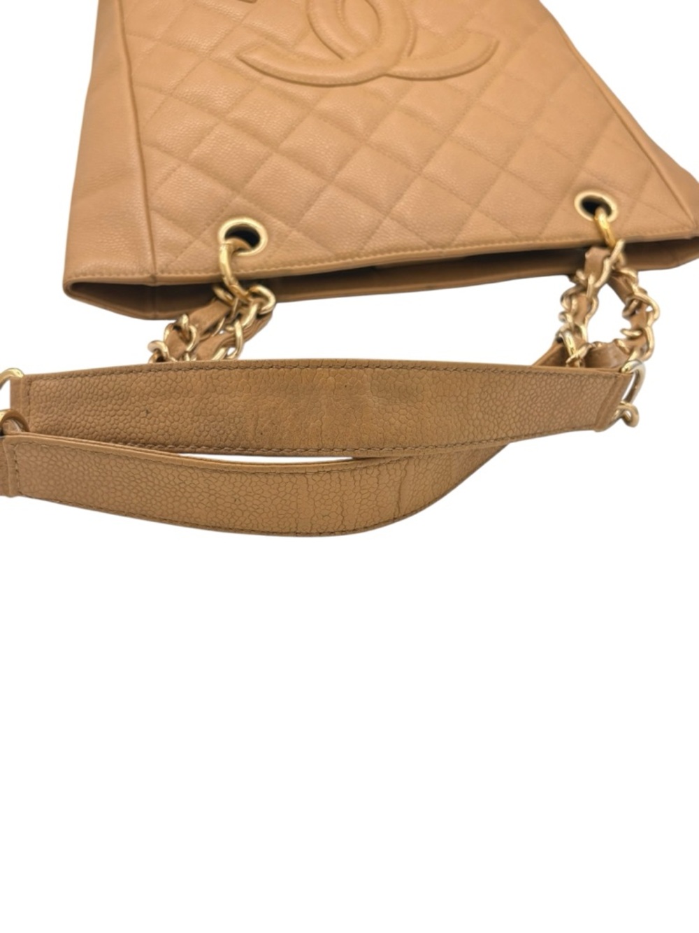 Chanel Petite Shopping Tote – Tan Caviar Leather - Picture 5 of 10